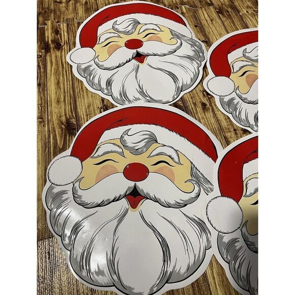 Sultan’s Linens Christmas Vintage Santa Face Vinyl Place Mats Set Of 4 Hong Kong - Picture 2 of 6